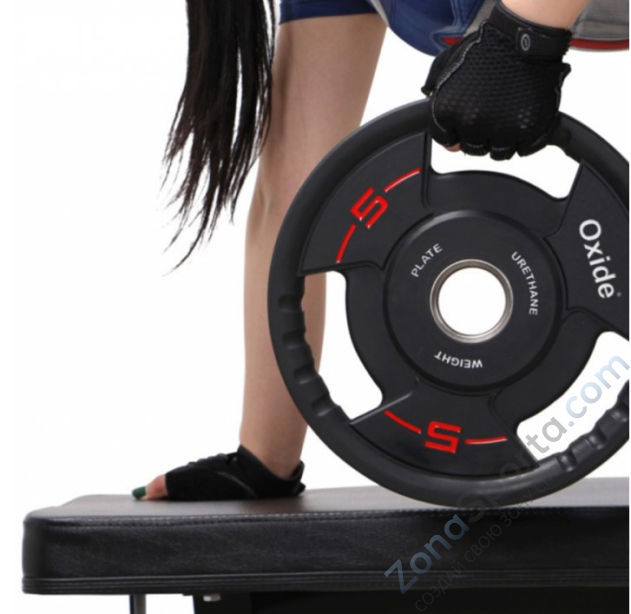 Черный олимпийский полиуретановый диск Oxide OWP02 10 кг