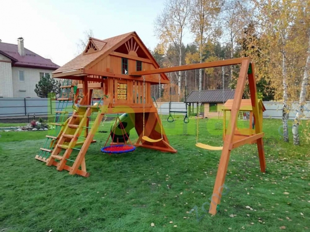 Деревянная детская площадка для дачи Igragrad Крепость Фани Deluxe 2