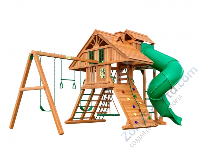 Деревянная детская площадка для дачи Igragrad Крепость Фани Deluxe 2
