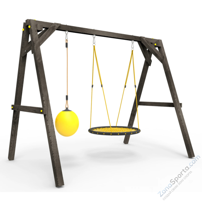 Деревянные качели Пикник 2 Black (качели гнездо 1м качели drop)