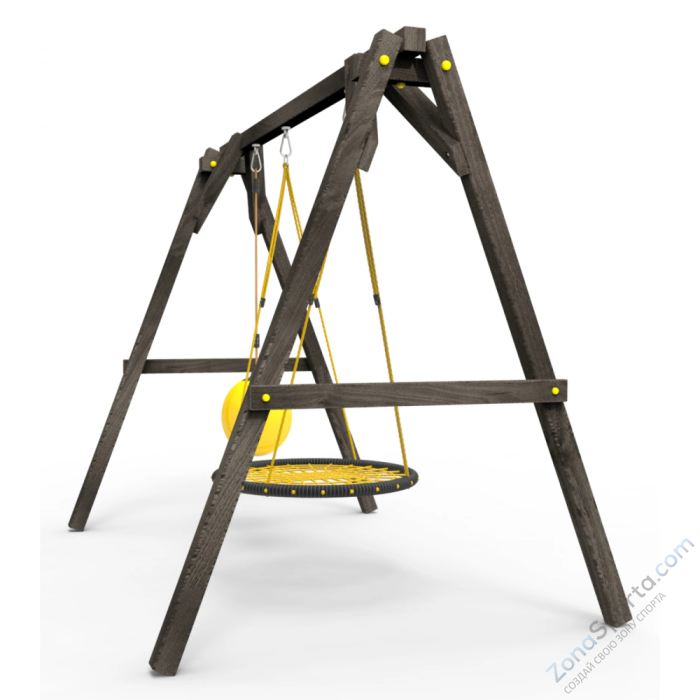 Деревянные качели Пикник 2 Black (качели гнездо 1м качели drop)