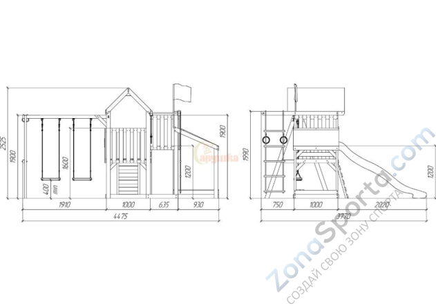 Детская площадка Савушка TooSun (Тусун) 3 Plus с песочницей
