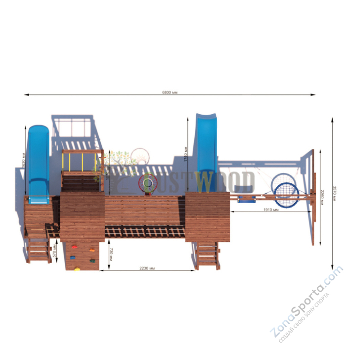 Детская деревянная игровая площадка для улицы дачи CustWood Scout SC13