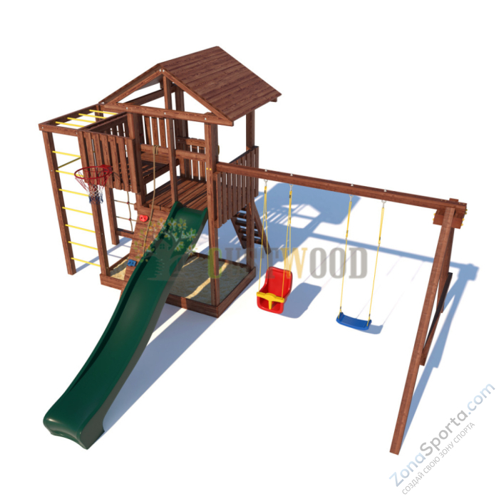 Детская деревянная игровая площадка для улицы дачи CustWood Active 1