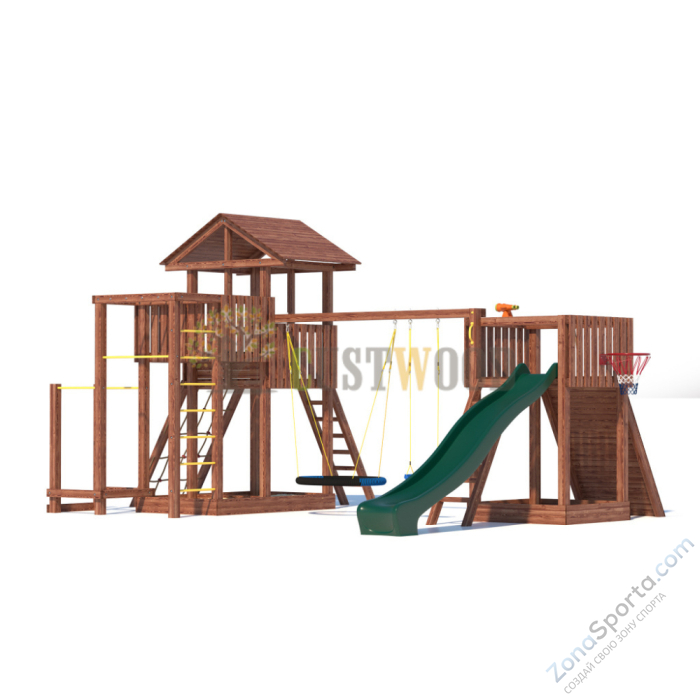 Детская деревянная игровая площадка для улицы дачи CustWood Active 10