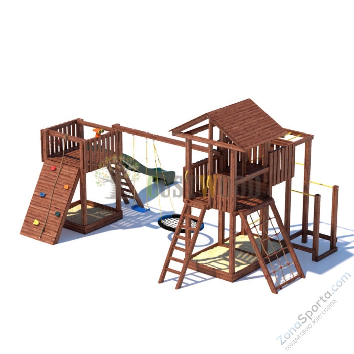 Детская деревянная игровая площадка для улицы дачи CustWood Active 10