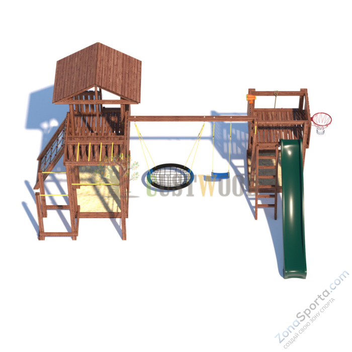 Детская деревянная игровая площадка для улицы дачи CustWood Active 10