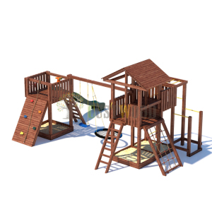 Детская деревянная игровая площадка для улицы дачи CustWood Active 10