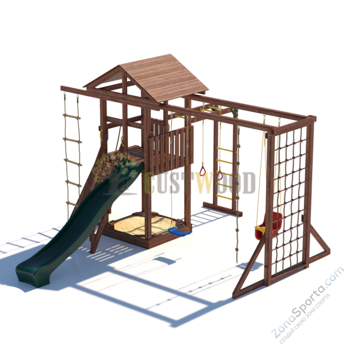 Детская деревянная игровая площадка для улицы дачи CustWood Active 3