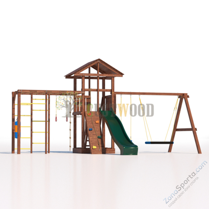 Детская деревянная игровая площадка для улицы дачи CustWood Active 5 Детская деревянная игровая площадка для улицы дачи CustWood Active 5
