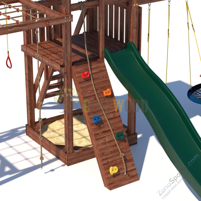Детская деревянная игровая площадка для улицы дачи CustWood Active 5 Детская деревянная игровая площадка для улицы дачи CustWood Active 5