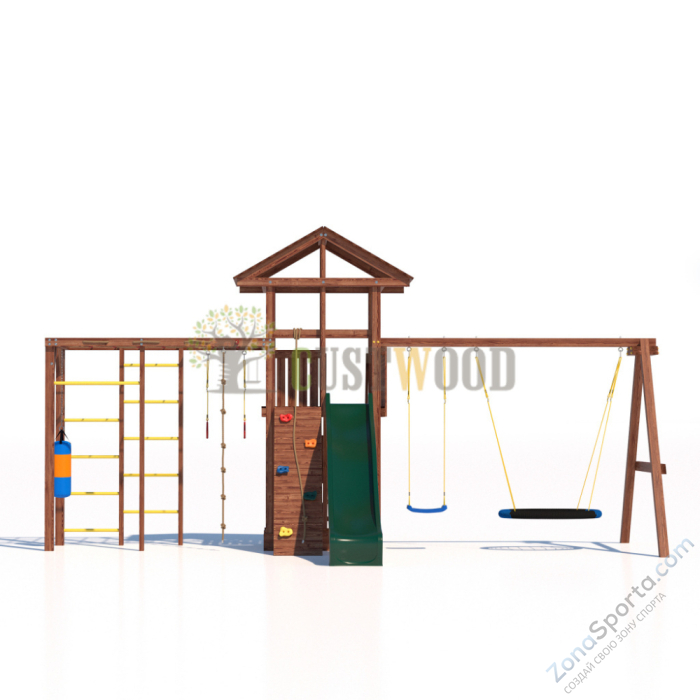 Детская деревянная игровая площадка для улицы дачи CustWood Active 5 Детская деревянная игровая площадка для улицы дачи CustWood Active 5