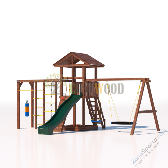 Детская деревянная игровая площадка для улицы дачи CustWood Active 5 Детская деревянная игровая площадка для улицы дачи CustWood Active 5
