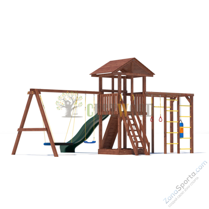 Детская деревянная игровая площадка для улицы дачи CustWood Active 5 Детская деревянная игровая площадка для улицы дачи CustWood Active 5