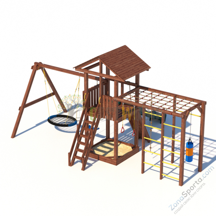 Детская деревянная игровая площадка для улицы дачи CustWood Active 5 Детская деревянная игровая площадка для улицы дачи CustWood Active 5