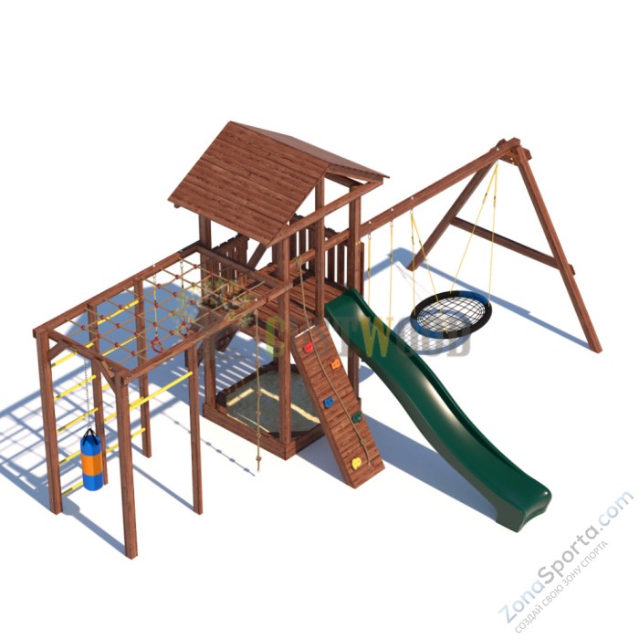 Детская деревянная игровая площадка для улицы дачи CustWood Active 5 Детская деревянная игровая площадка для улицы дачи CustWood Active 5