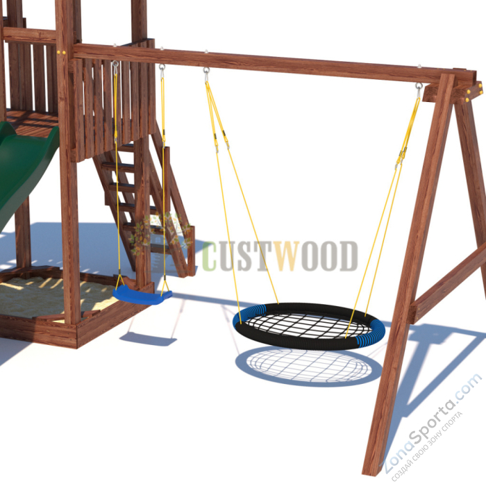 Детская деревянная игровая площадка для улицы дачи CustWood Active 5 Детская деревянная игровая площадка для улицы дачи CustWood Active 5