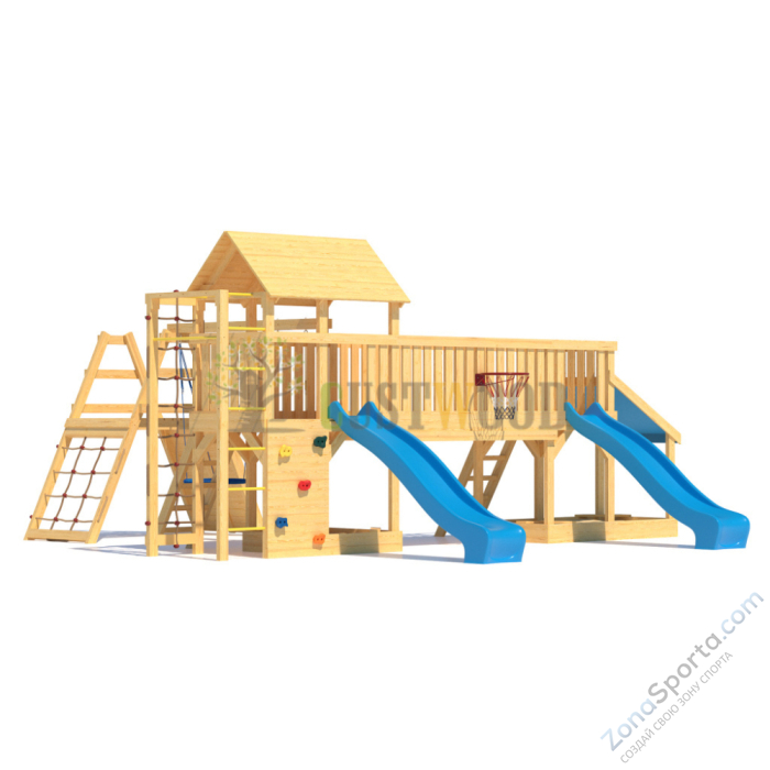 Детская деревянная игровая площадка для улицы дачи CustWood Scout S12 Детская деревянная игровая площадка для улицы дачи CustWood Scout S12