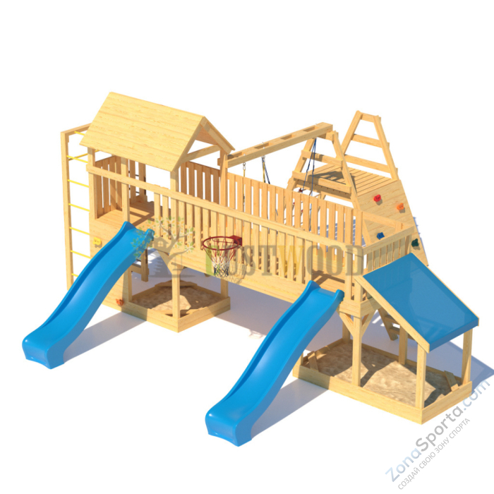 Детская деревянная игровая площадка для улицы дачи CustWood Scout S12 Детская деревянная игровая площадка для улицы дачи CustWood Scout S12