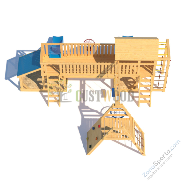Детская деревянная игровая площадка для улицы дачи CustWood Scout S12 Детская деревянная игровая площадка для улицы дачи CustWood Scout S12