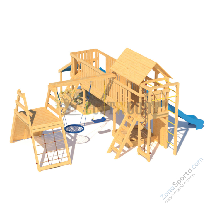 Детская деревянная игровая площадка для улицы дачи CustWood Scout S12 Детская деревянная игровая площадка для улицы дачи CustWood Scout S12