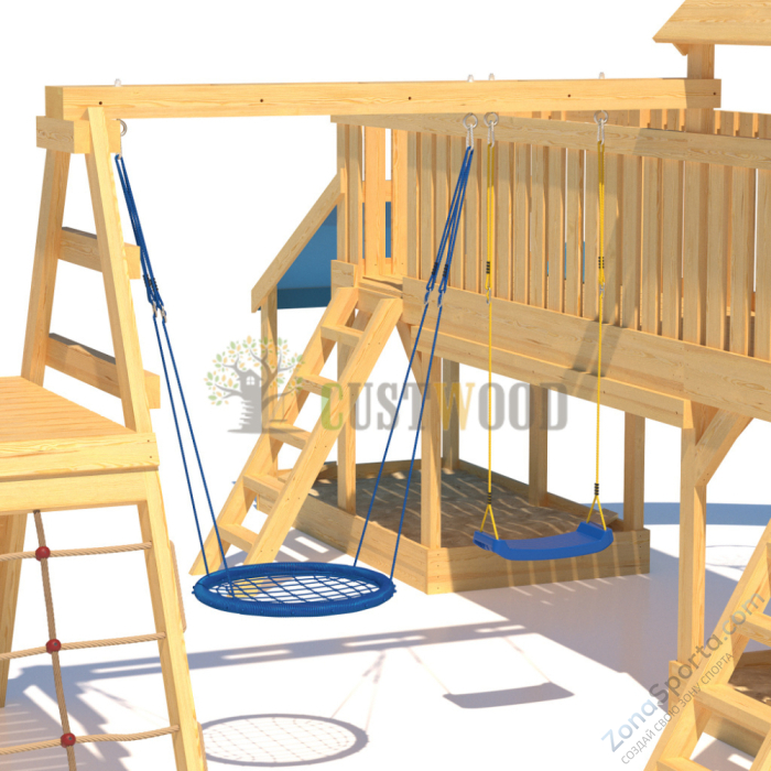 Детская деревянная игровая площадка для улицы дачи CustWood Scout S12 Детская деревянная игровая площадка для улицы дачи CustWood Scout S12