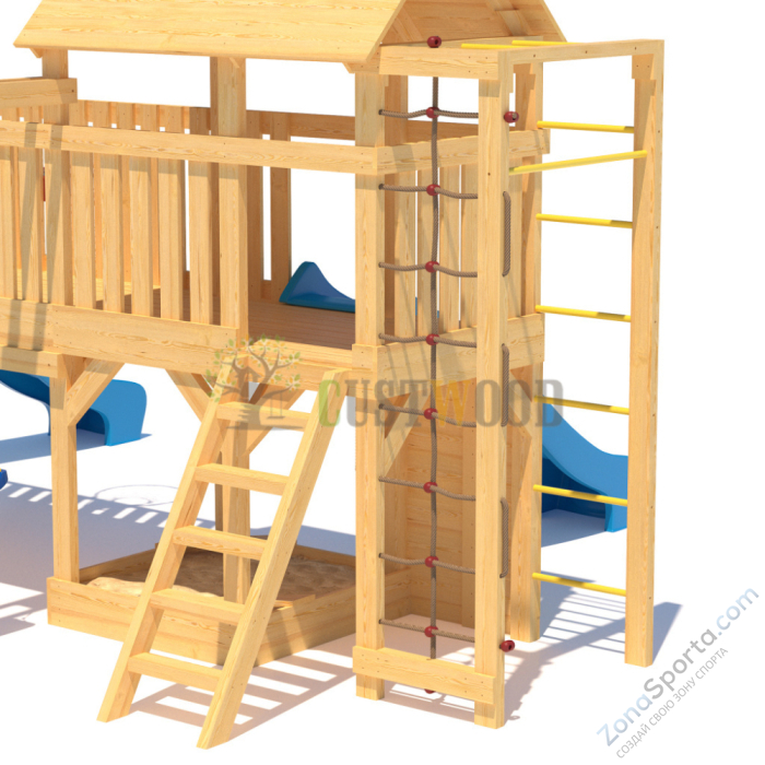 Детская деревянная игровая площадка для улицы дачи CustWood Scout S12 Детская деревянная игровая площадка для улицы дачи CustWood Scout S12