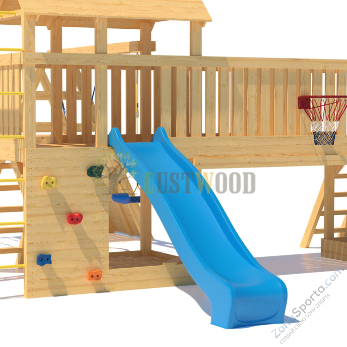 Детская деревянная игровая площадка для улицы дачи CustWood Scout S12 Детская деревянная игровая площадка для улицы дачи CustWood Scout S12