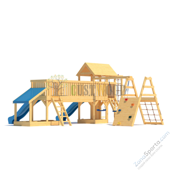 Детская деревянная игровая площадка для улицы дачи CustWood Scout S12 Детская деревянная игровая площадка для улицы дачи CustWood Scout S12