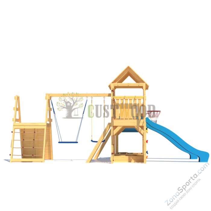 Детская деревянная игровая площадка для улицы дачи CustWood Scout S12 Детская деревянная игровая площадка для улицы дачи CustWood Scout S12