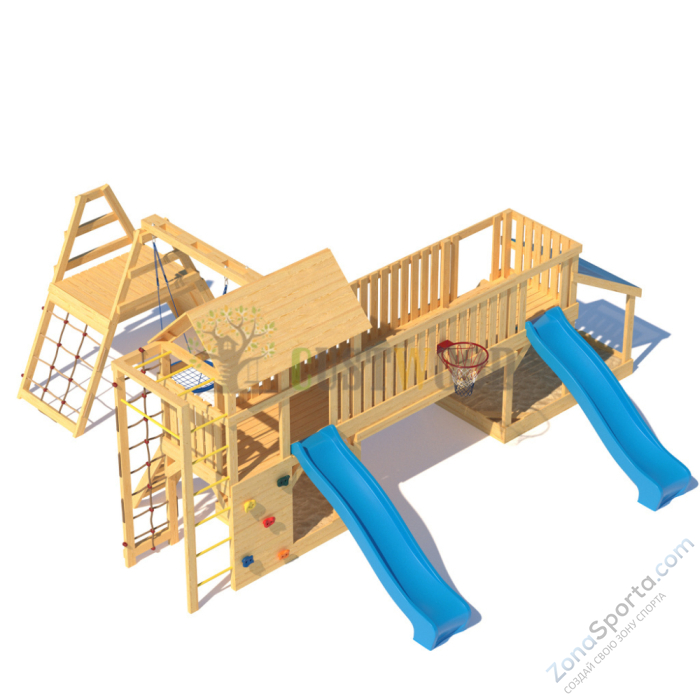 Детская деревянная игровая площадка для улицы дачи CustWood Scout S12 Детская деревянная игровая площадка для улицы дачи CustWood Scout S12