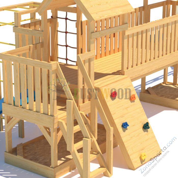 Детская деревянная игровая площадка для улицы дачи CustWood Scout S13 Детская деревянная игровая площадка для улицы дачи CustWood Scout S13