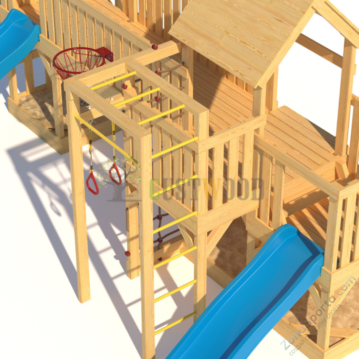 Детская деревянная игровая площадка для улицы дачи CustWood Scout S13 Детская деревянная игровая площадка для улицы дачи CustWood Scout S13