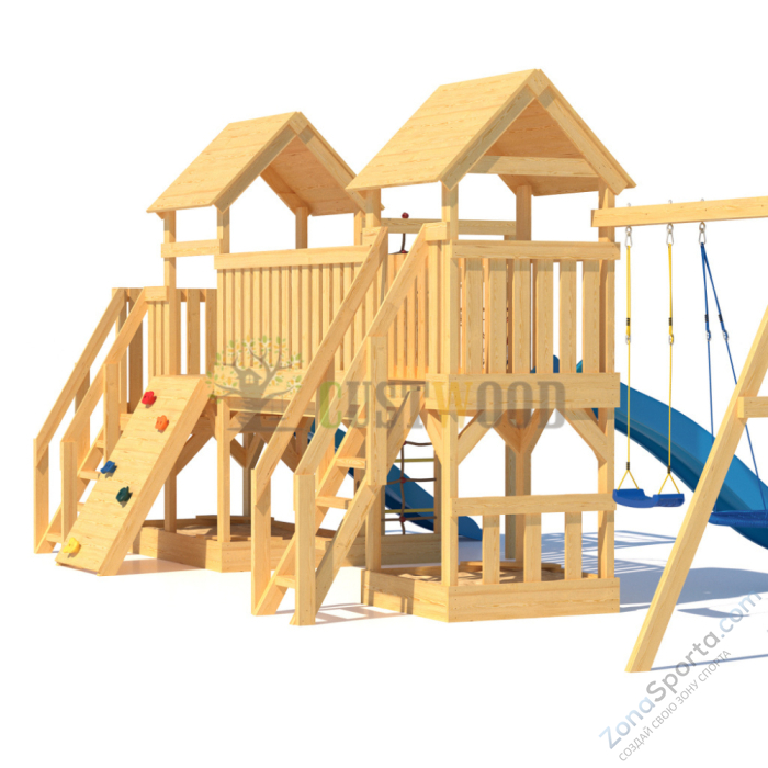 Детская деревянная игровая площадка для улицы дачи CustWood Scout S13 Детская деревянная игровая площадка для улицы дачи CustWood Scout S13