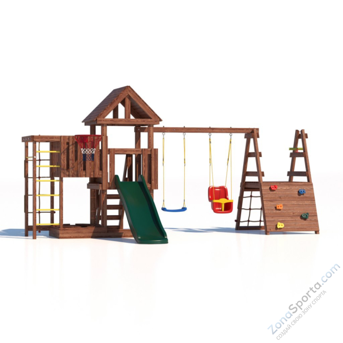 Детская площадка CustWood Junior Color JC15 с деревянной крышей