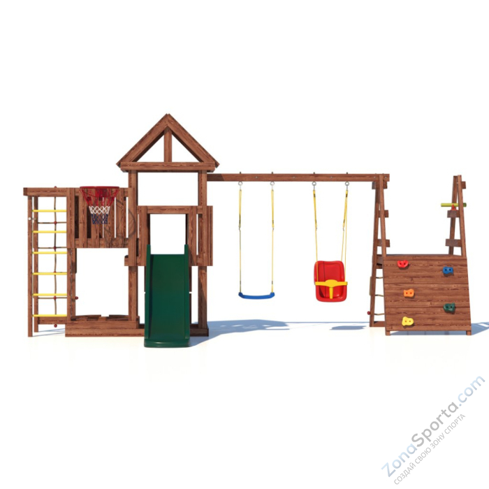 Детская площадка CustWood Junior Color JC15 с деревянной крышей