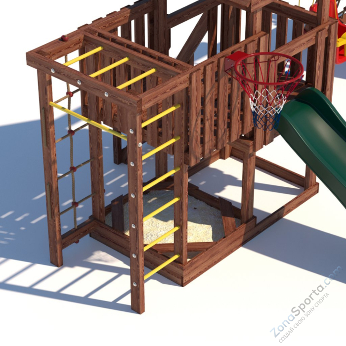 Детская площадка CustWood Junior Color JC15 с деревянной крышей