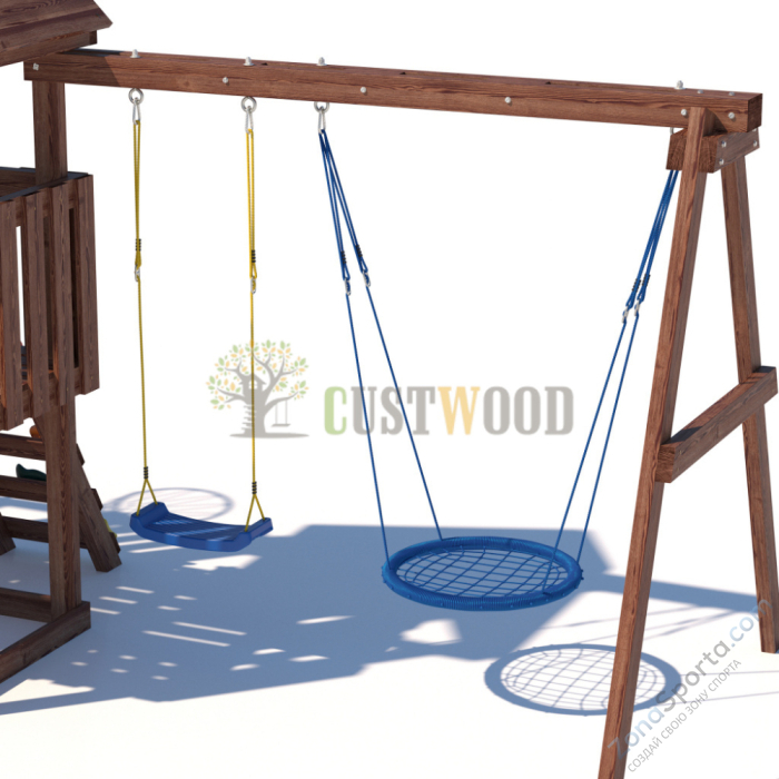 Детская деревянная игровая площадка для улицы дачи CustWood Junior Color JC9 с большой горкой 2,2 метра Детская деревянная игровая площадка для улицы дачи CustWood Junior Color JC9 с большой горкой 2,2 метра