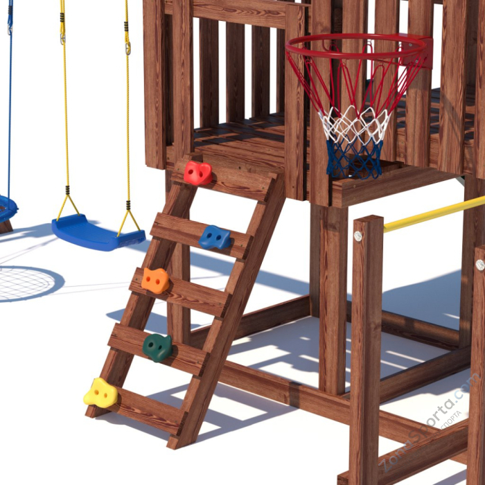 Детская площадка CustWood Junior Color JC9 с деревянной крышей