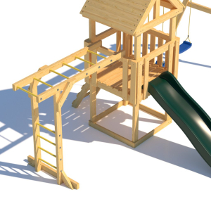 Детская площадка CustWood Junior J3 с деревянной крышей 