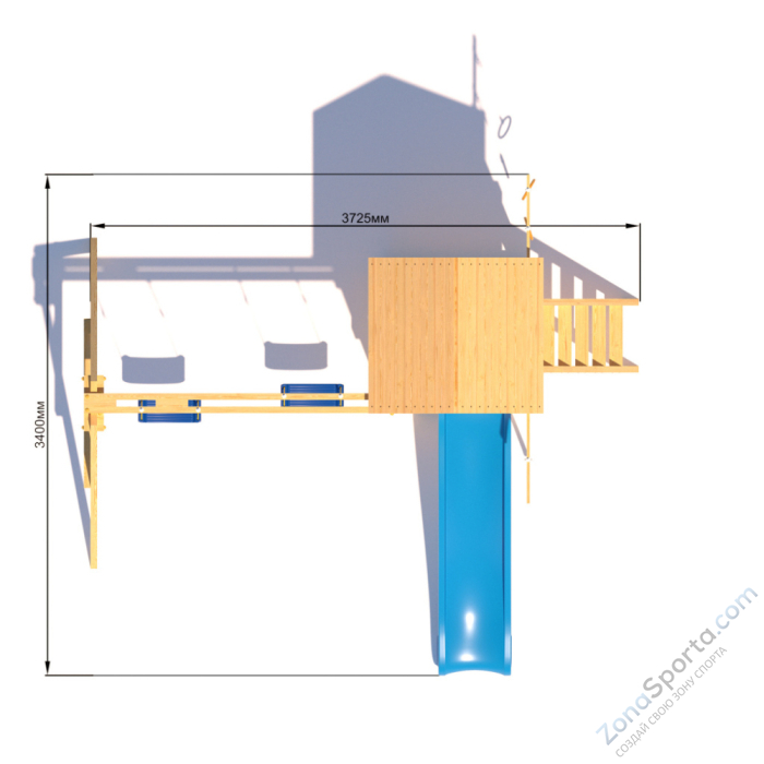 Детская площадка CustWood Scout S1 с деревянной крышей