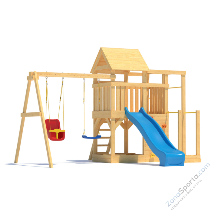 Детская площадка CustWood Scout S5 с деревянной крышей 