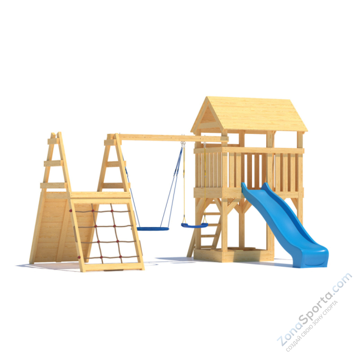Детская площадка CustWood Scout S8+ с большой деревянной крышей