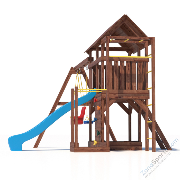 Детская площадка CustWood Scout SC5+ с большой деревянной крышей