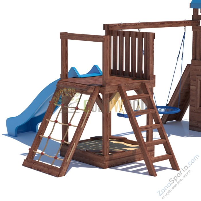 Детская деревянная игровая площадка для улицы дачи CustWood Scout SC9 Детская деревянная игровая площадка для улицы дачи CustWood Scout SC9