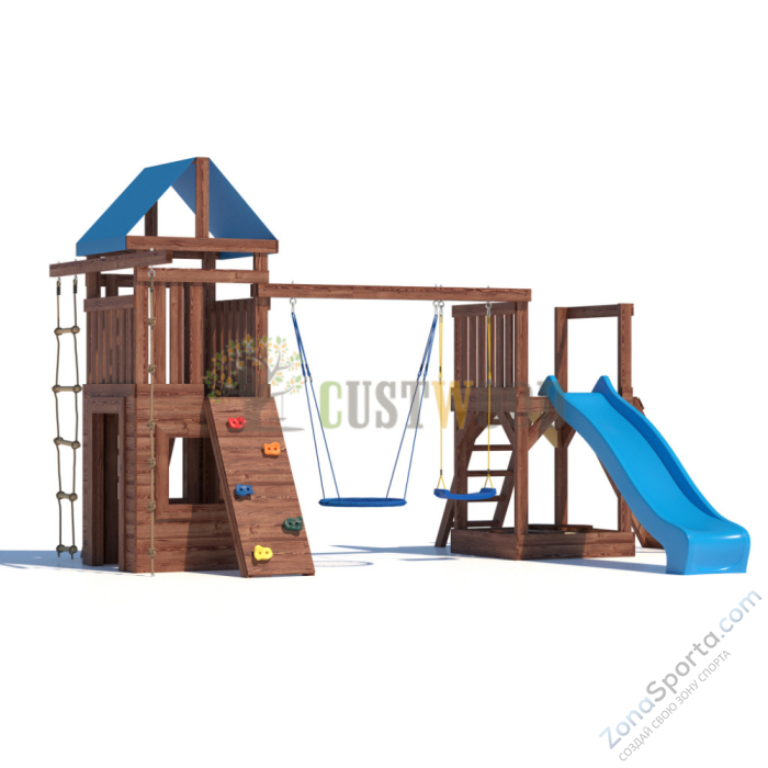 Детская деревянная игровая площадка для улицы дачи CustWood Scout SC9 Детская деревянная игровая площадка для улицы дачи CustWood Scout SC9