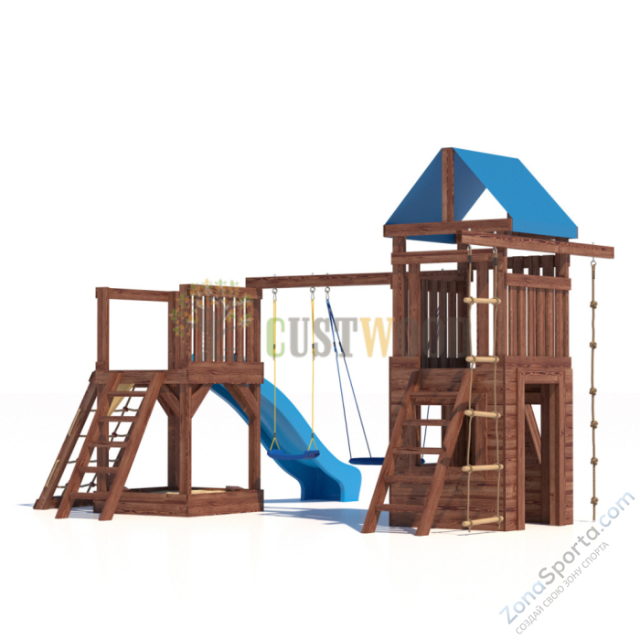 Детская деревянная игровая площадка для улицы дачи CustWood Scout SC9 Детская деревянная игровая площадка для улицы дачи CustWood Scout SC9