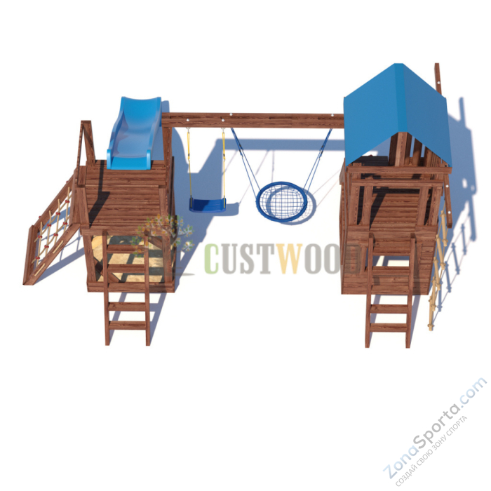 Детская деревянная игровая площадка для улицы дачи CustWood Scout SC9 Детская деревянная игровая площадка для улицы дачи CustWood Scout SC9
