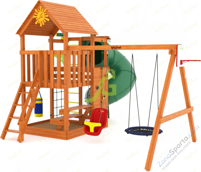 Детская площадка IgraGrad Крафт Pro 3 с трубой