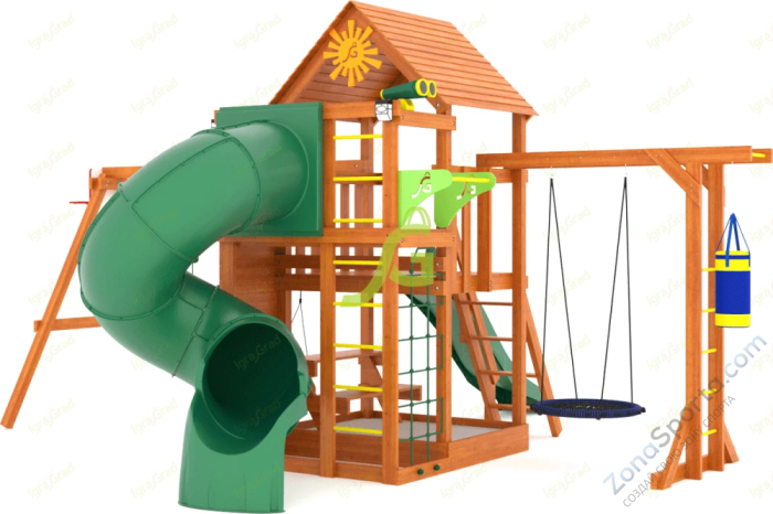 Детская площадка IgraGrad Крафт Pro 4 с трубой мод.2